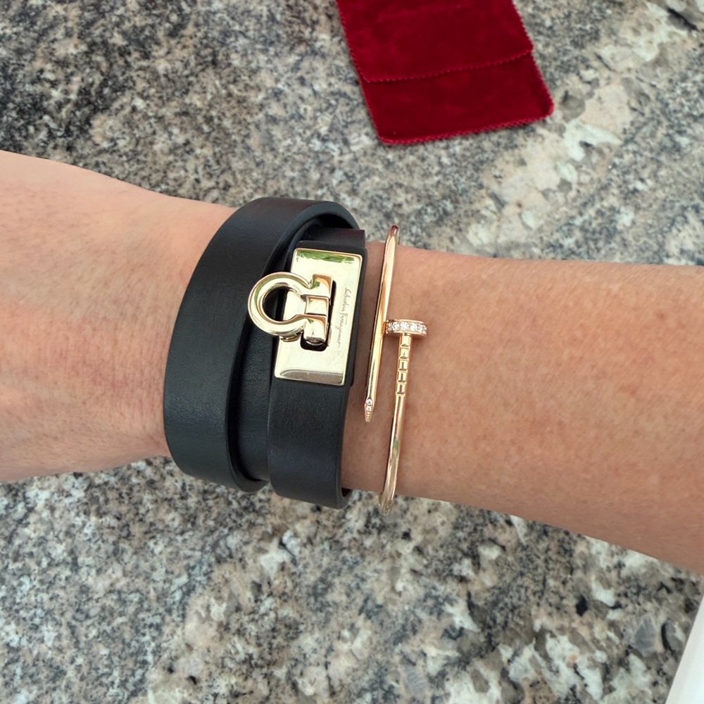 Salvatore Ferragamo Leather Wrap Bracelet - Picture 2 of 9
